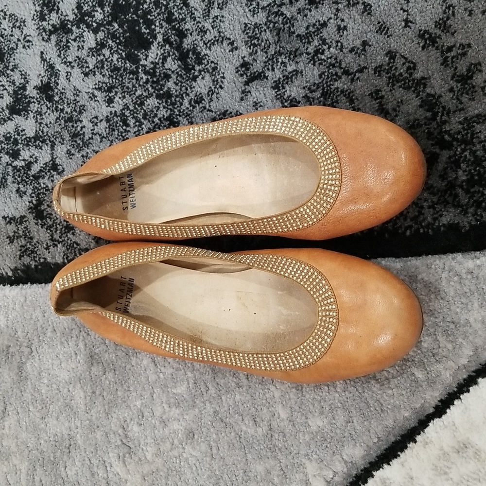 Stuart Weitzman Tan Ballet Flats - Size 8